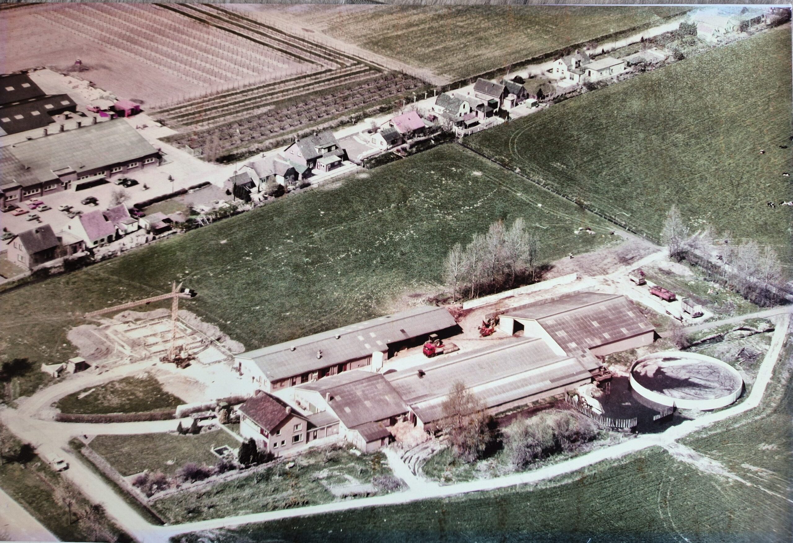 Familiebedrijf De Lange Hoeve in 1984: jong en oud aan het werk tijdens een jaar van groei en woningbouw.
